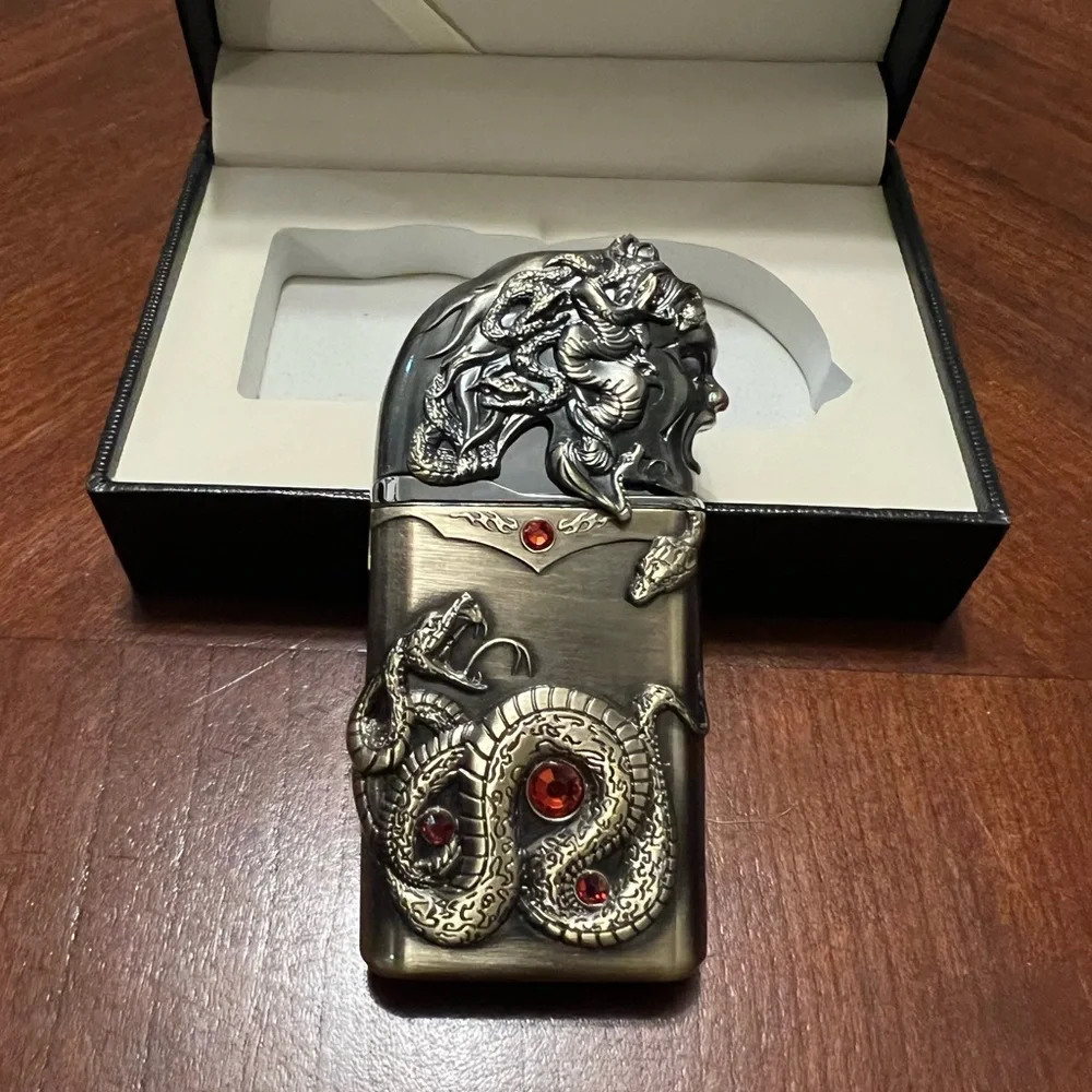 Brand New Medusa Luxury Torch Lighter Duel Flame Bronze